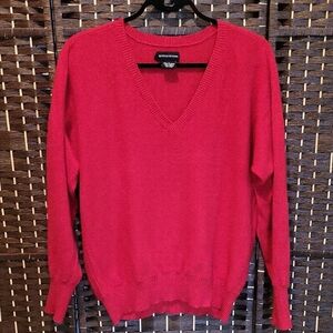 Sutton Studio Cashmete Vibrant Red V-Neck Sweater